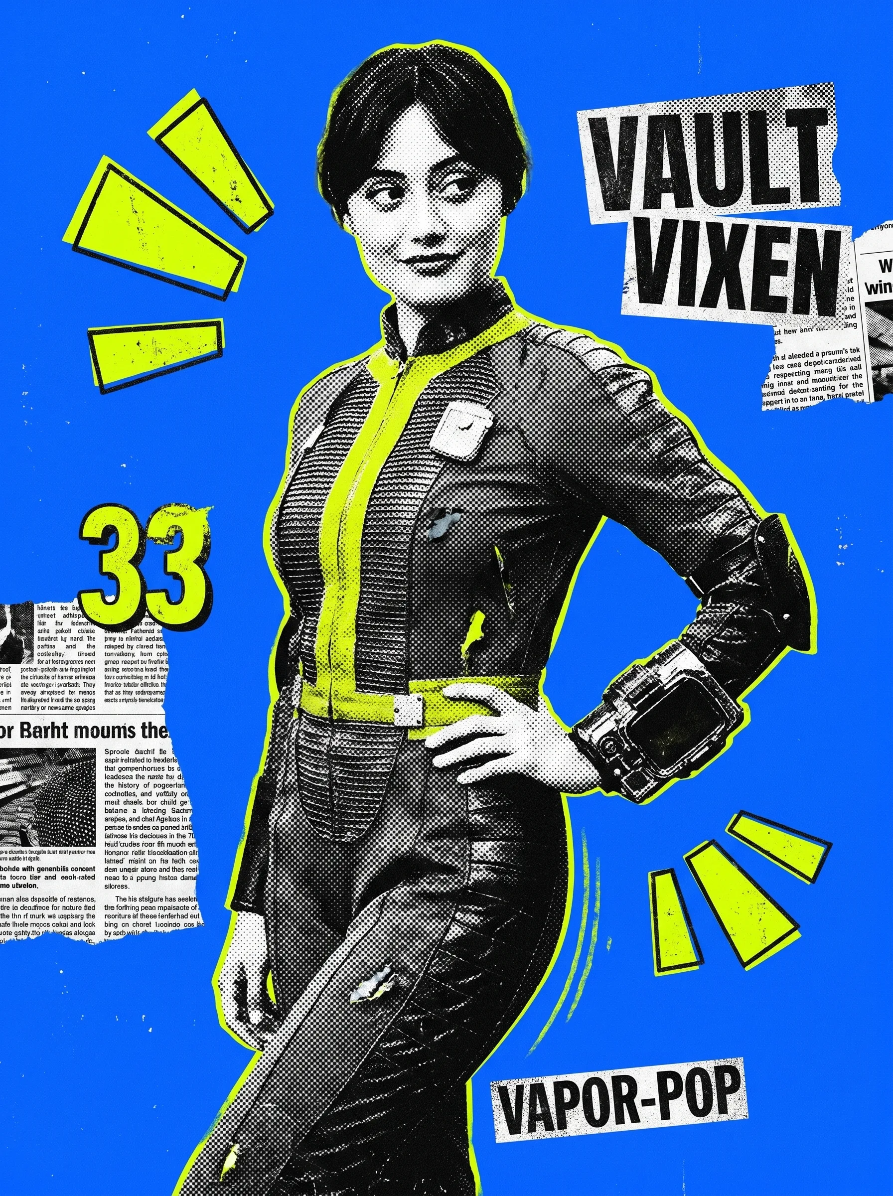 Ilustración retro estilo pinup con diseño clásico y colores vibrantes