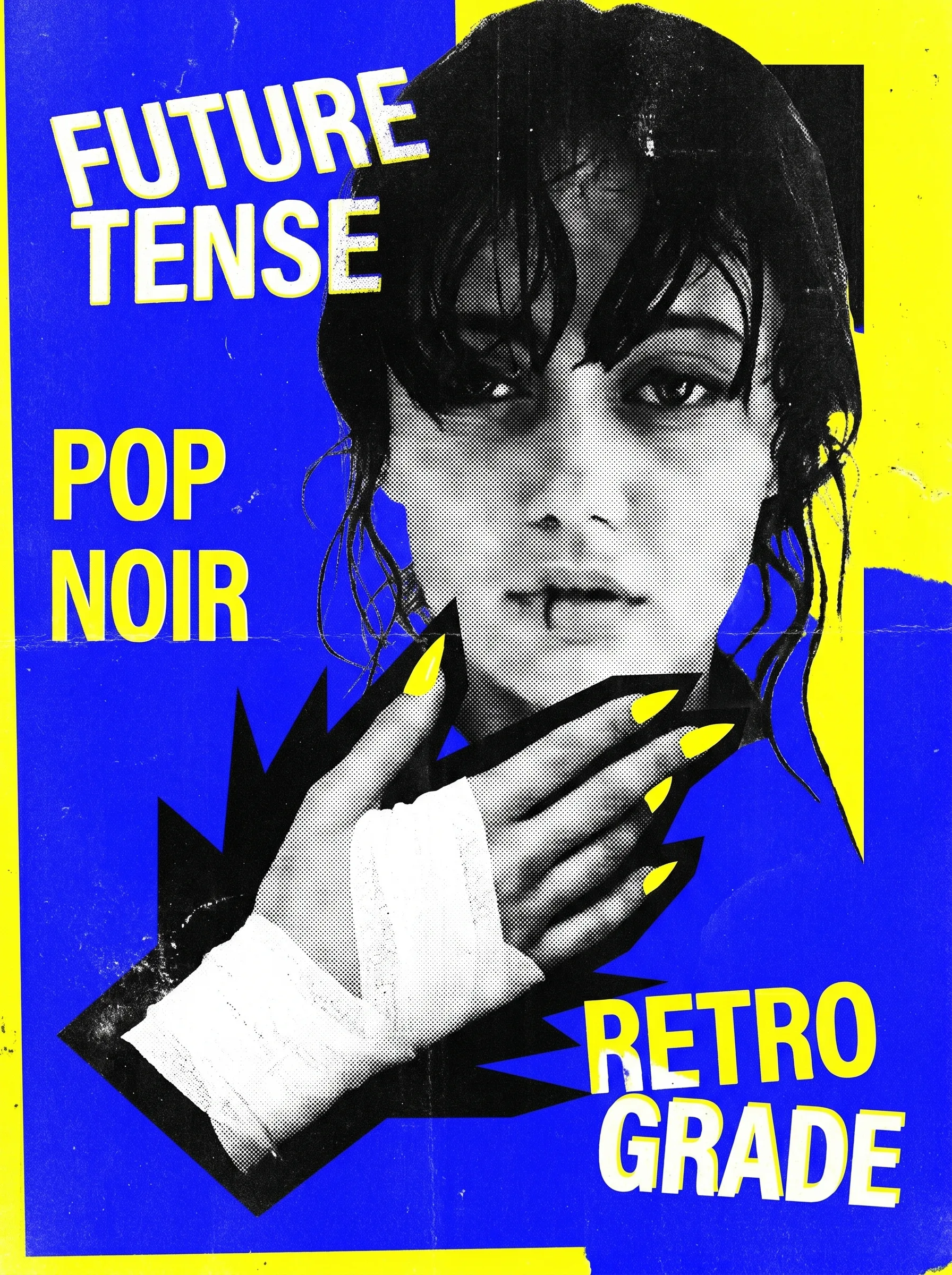 Ilustración experimental de estilo retro con composición creativa